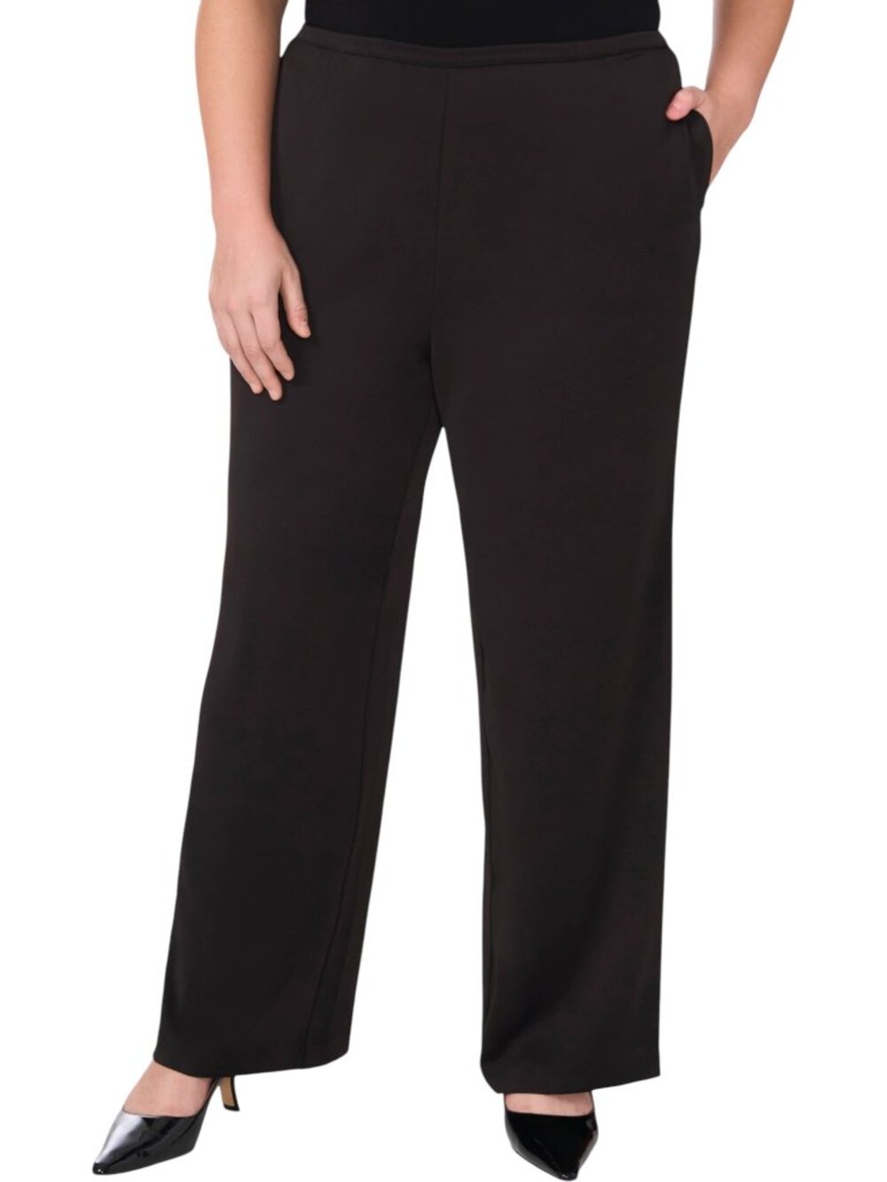NEW Halogen High Waisted Wide Leg Pull-On Pants | Black